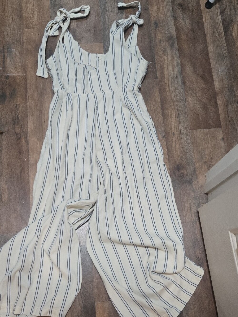 Free People Cream Jumpsuit with Navy Stripes - Picture 5 of 5